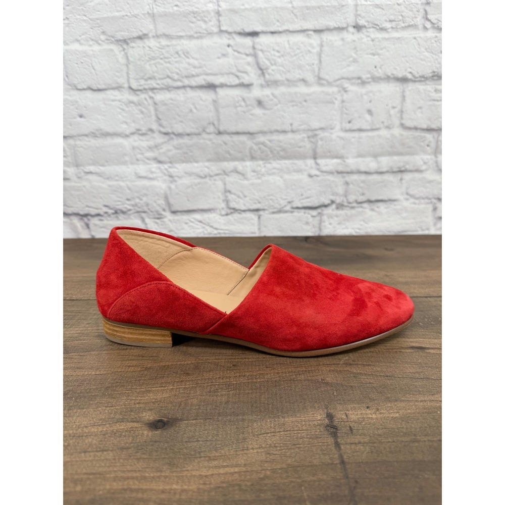 Clarks Pure Tone Red Suede Leather Loafers Flats Sz 9‎ Classic Statement Chic - Picture 7 of 8